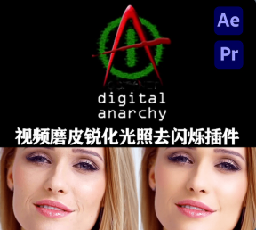 AE/PR插件|人像磨皮美颜锐化光照视频去闪烁插件 Digital Anarchy Bundle 2025.1 CE Win破解版（含Beauty Box/Flicker Free/Samurai Sharpen）